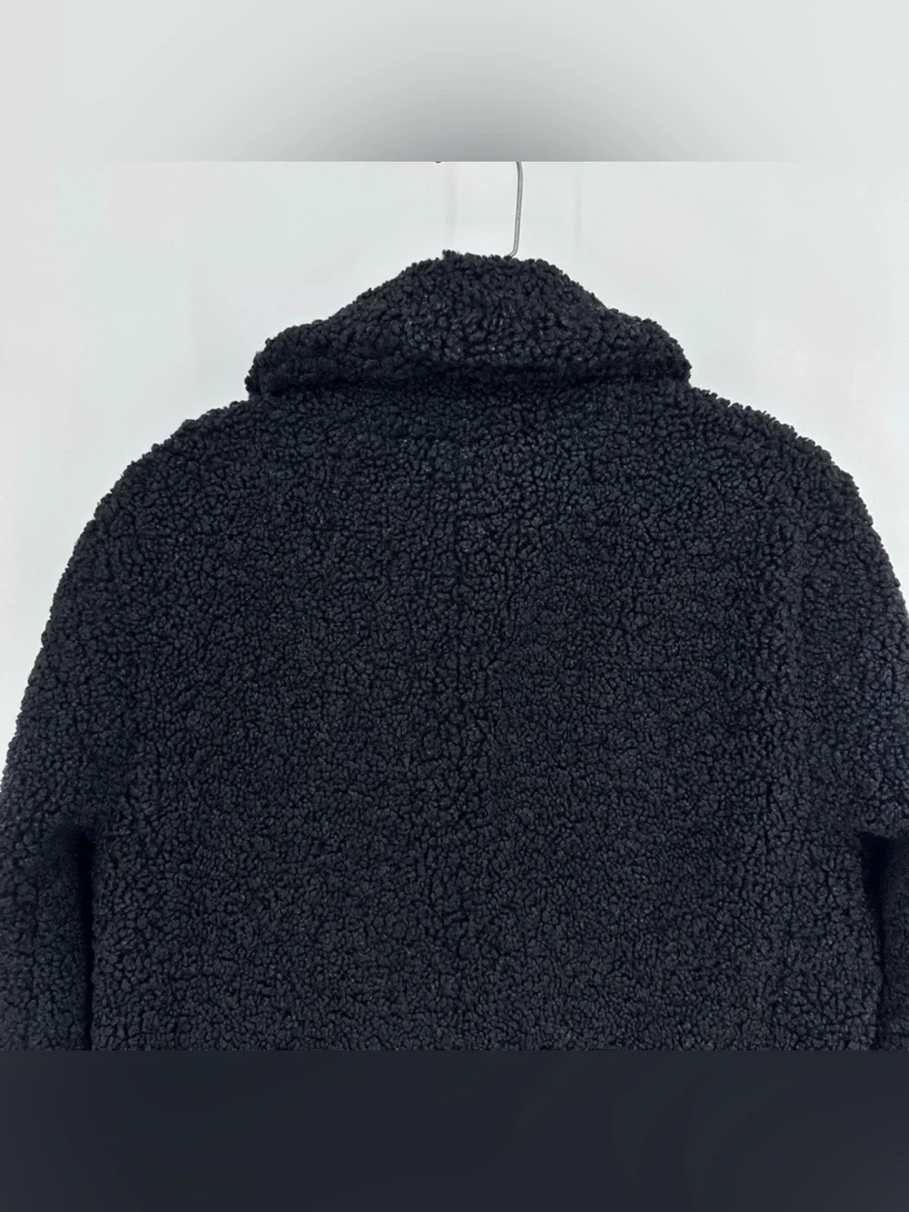 J. Crew Black Teddy Faux-Shearling Coat